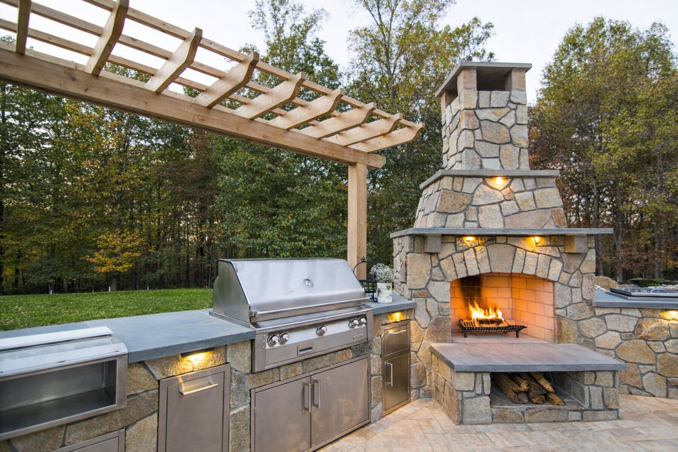 Outdoor kitchen masonry